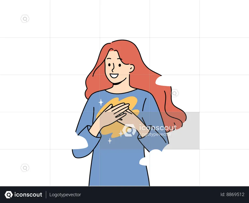 Girl is in happy mood  Illustration