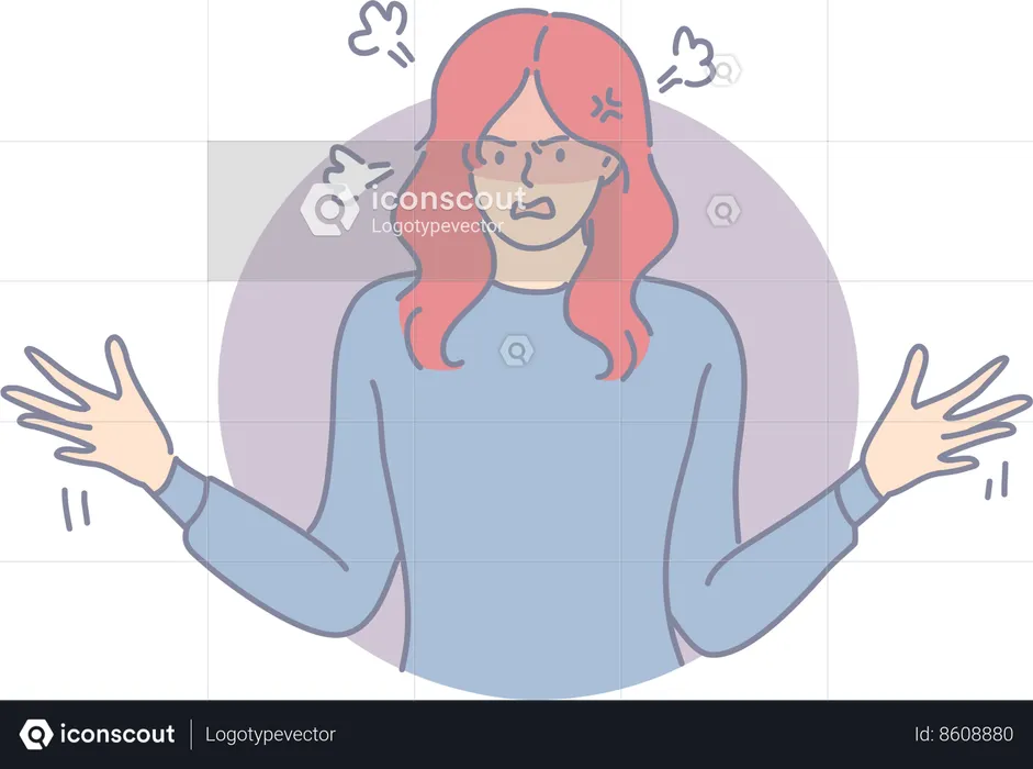 Girl is irritated  Illustration