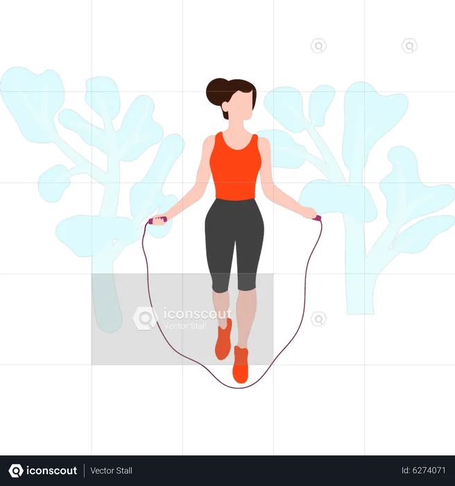 Girl is jumping rope  Illustration