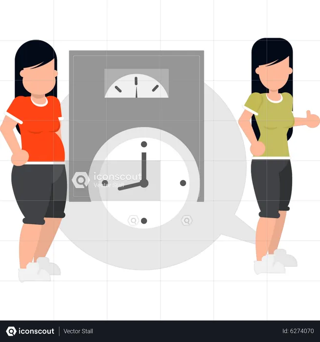 Girl is losing weight  Illustration