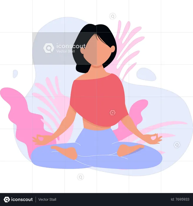 Girl is meditating  Illustration