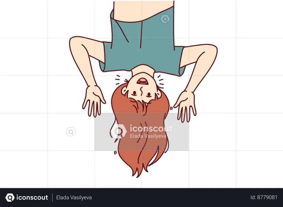 Girl is playing funny games  Illustration