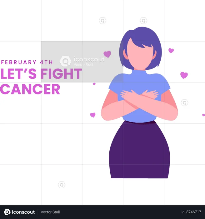 Girl is raising awareness to fight cancer  Illustration