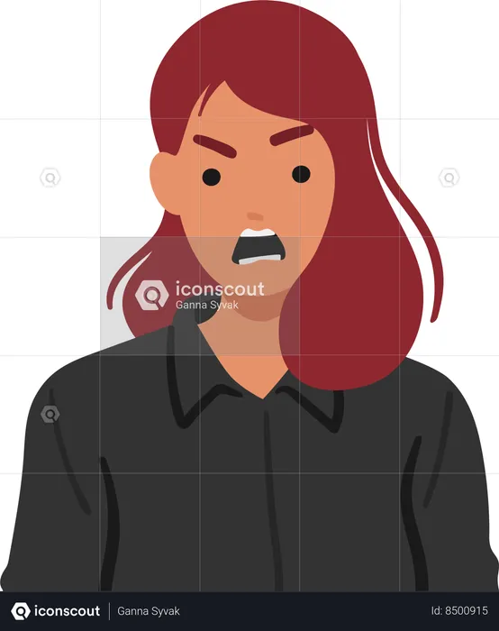 Girl is shouting on others  Illustration