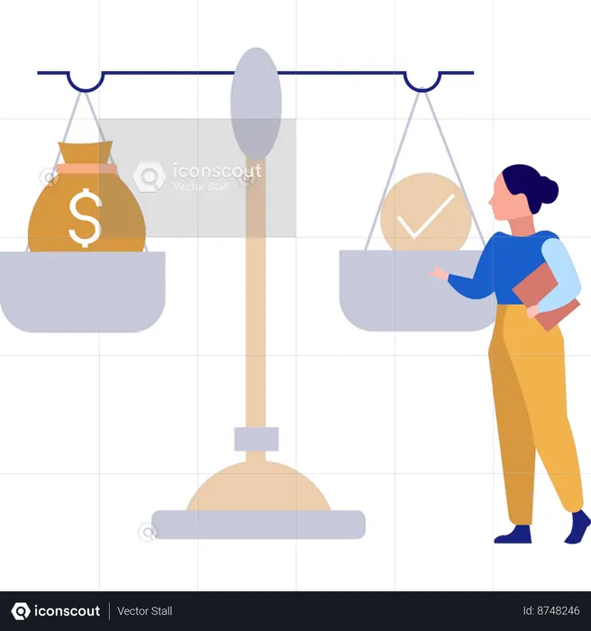 Girl is showing the ethic law for business  Illustration