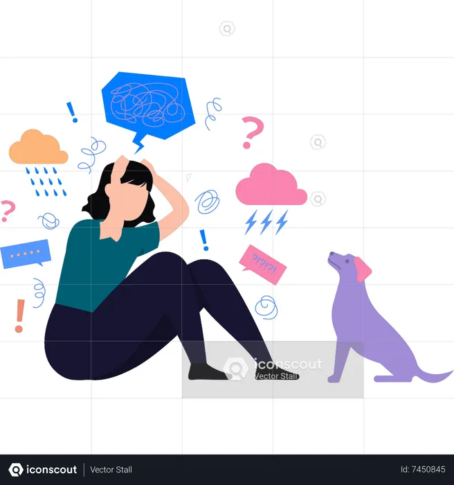 Girl is stressed  Illustration