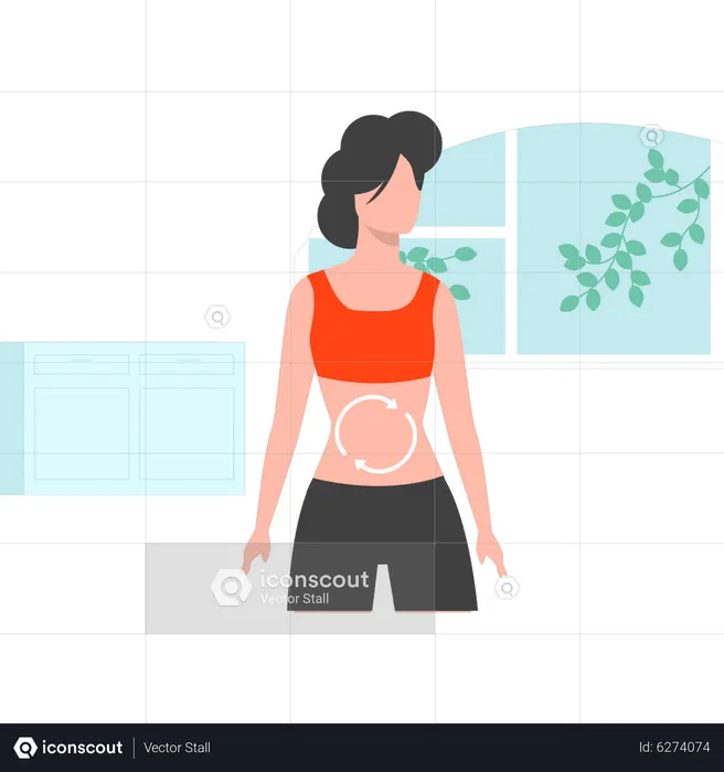 Girl is using a weight loss diet  Illustration