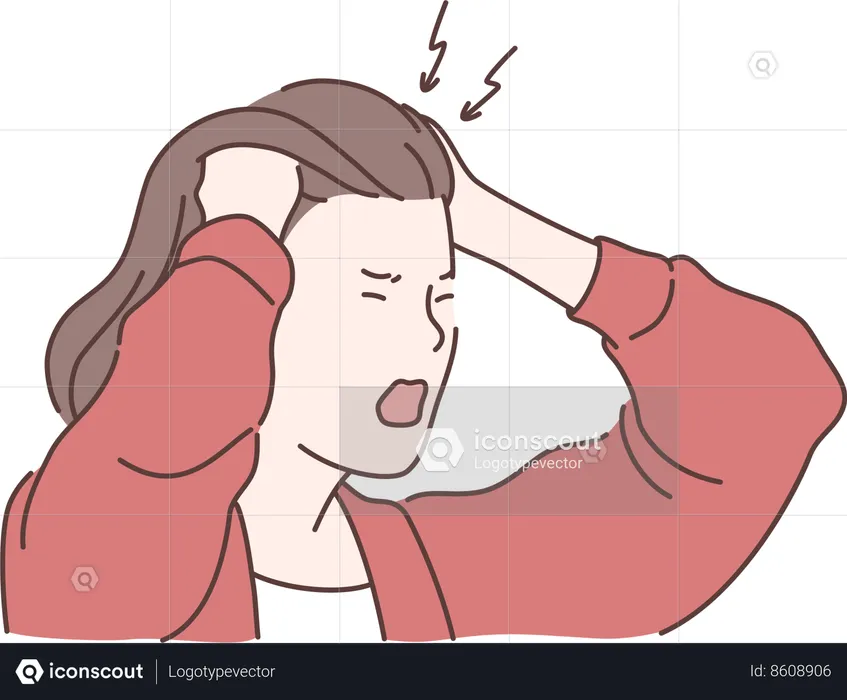 Girl is very much stressed out  Illustration