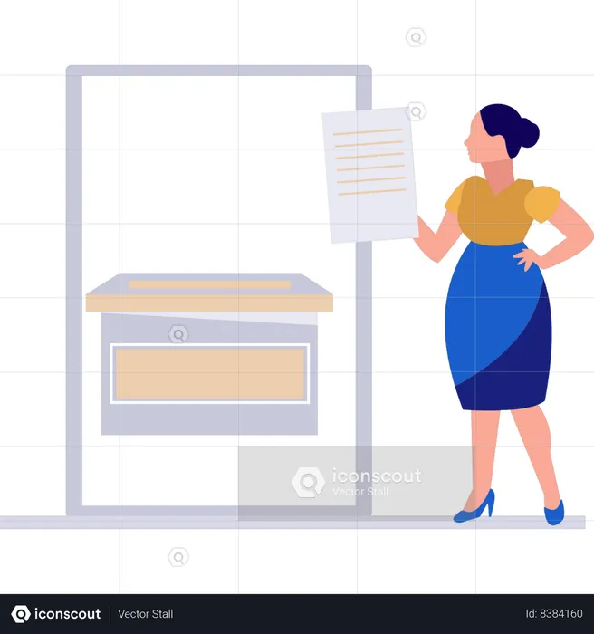 Girl is voting online  Illustration