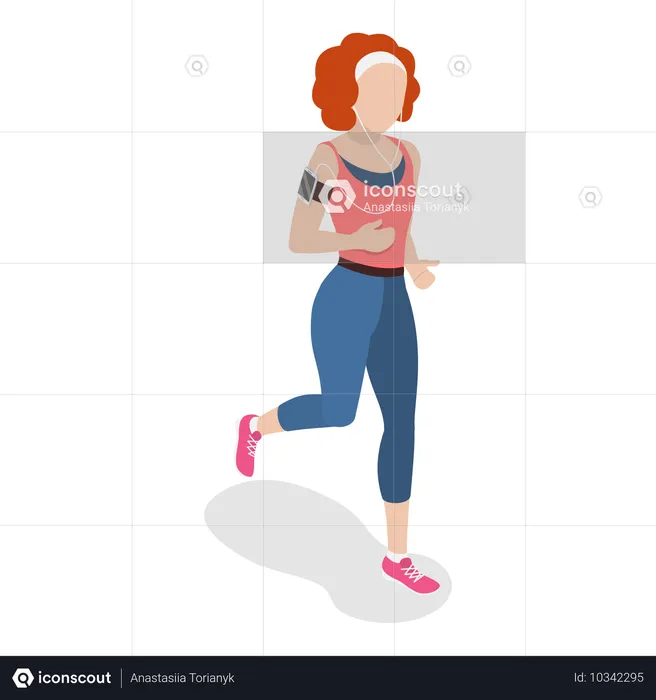 Girl jogging  Illustration