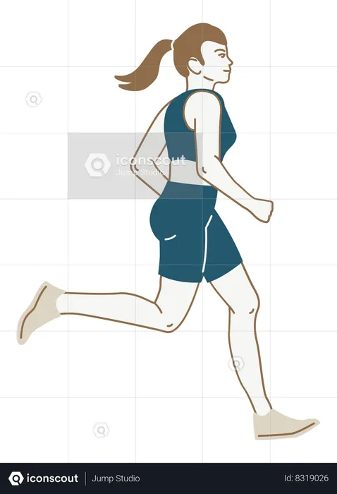 Girl Jogging  Illustration