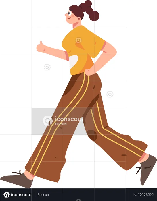 Girl jogging in park  Illustration