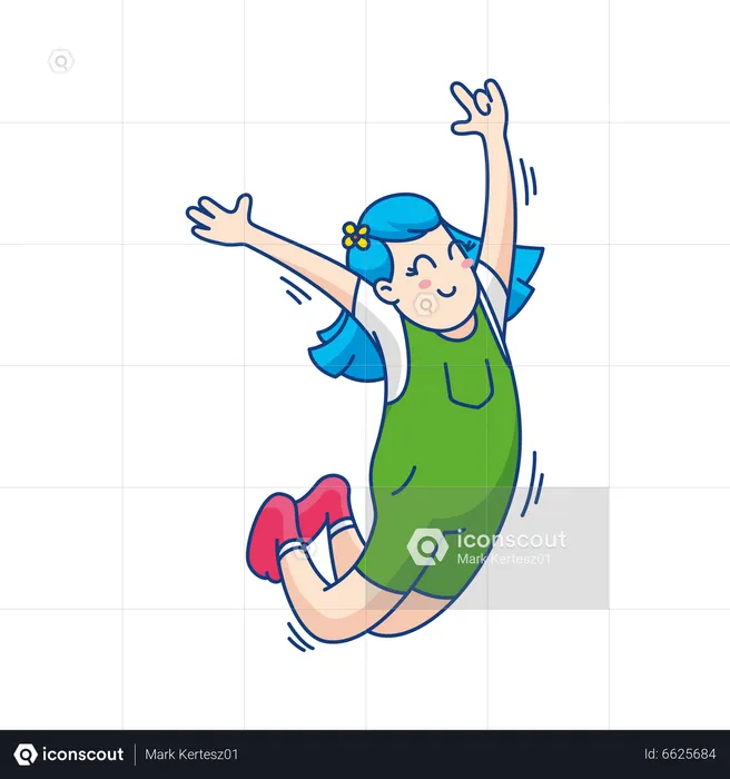 Girl Jumping  Illustration