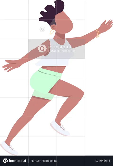 Girl jumping in joy  Illustration