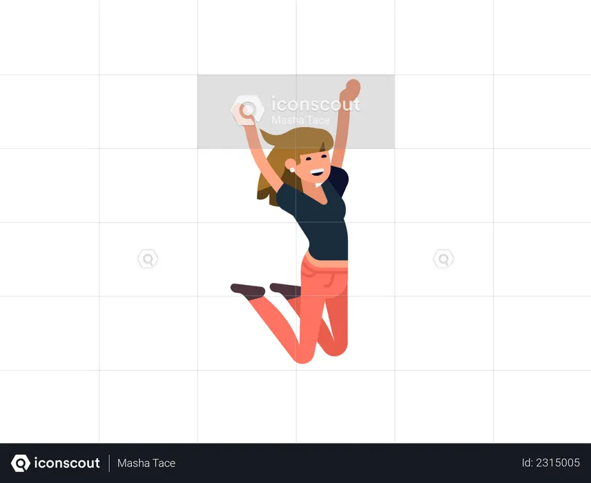 Girl jumping out of joy  Illustration