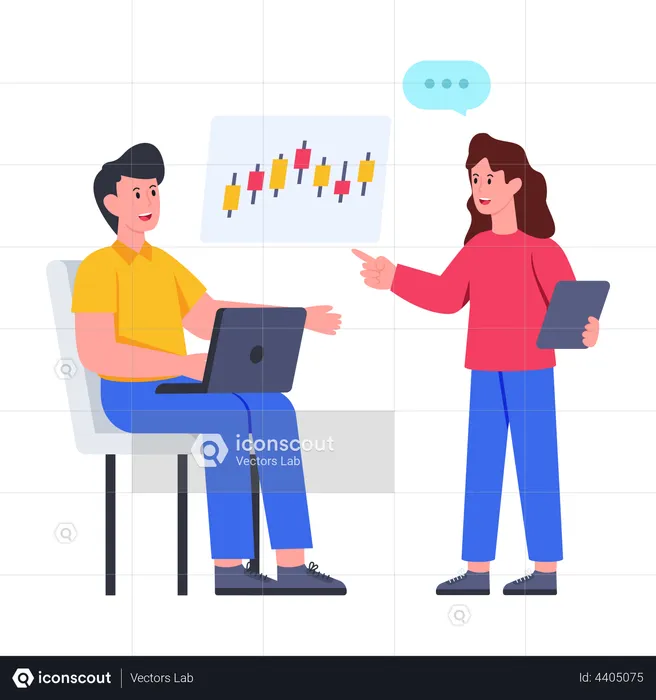 Girl learning crypto trading  Illustration