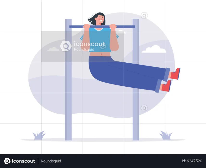 Girl lifting bodyweight  Illustration