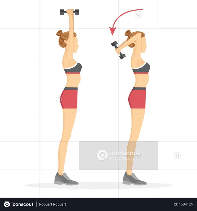 Girl Lifting dumbbell exercise  Illustration