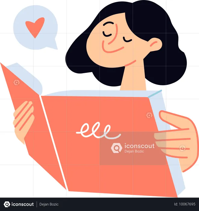 Girl like to reading book  Illustration