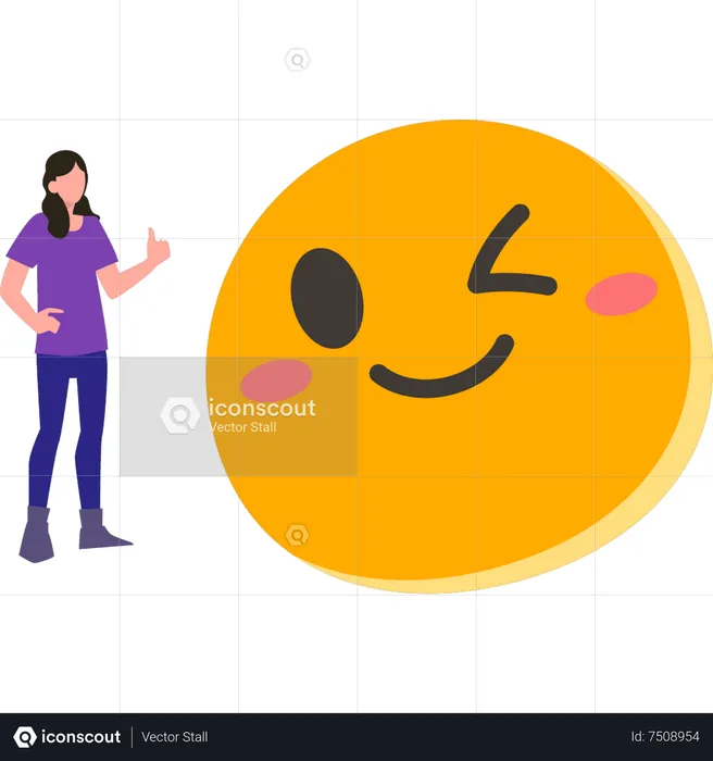 Girl liking emoji  Illustration
