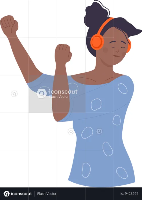 Girl listen music  Illustration