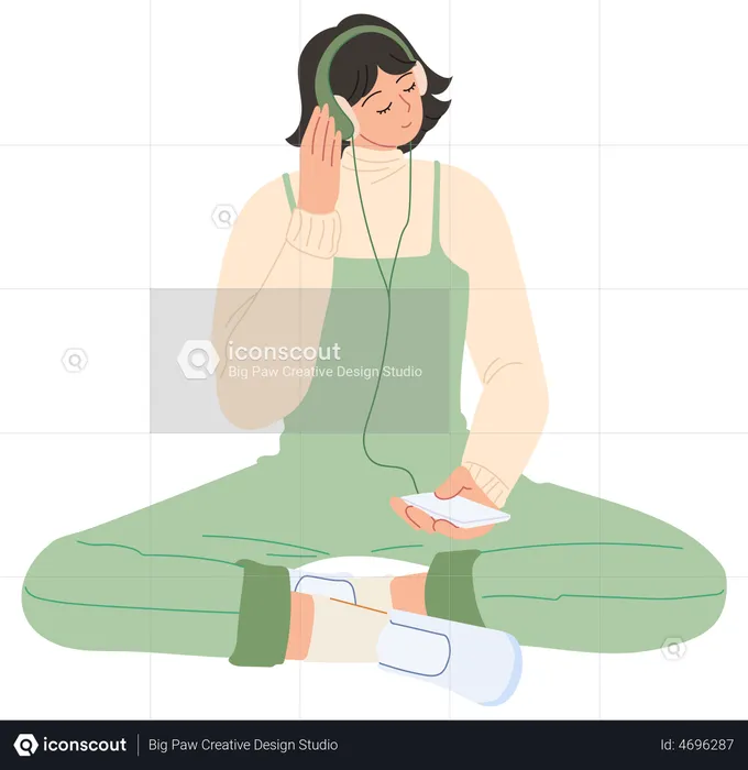 Girl listening song  Illustration