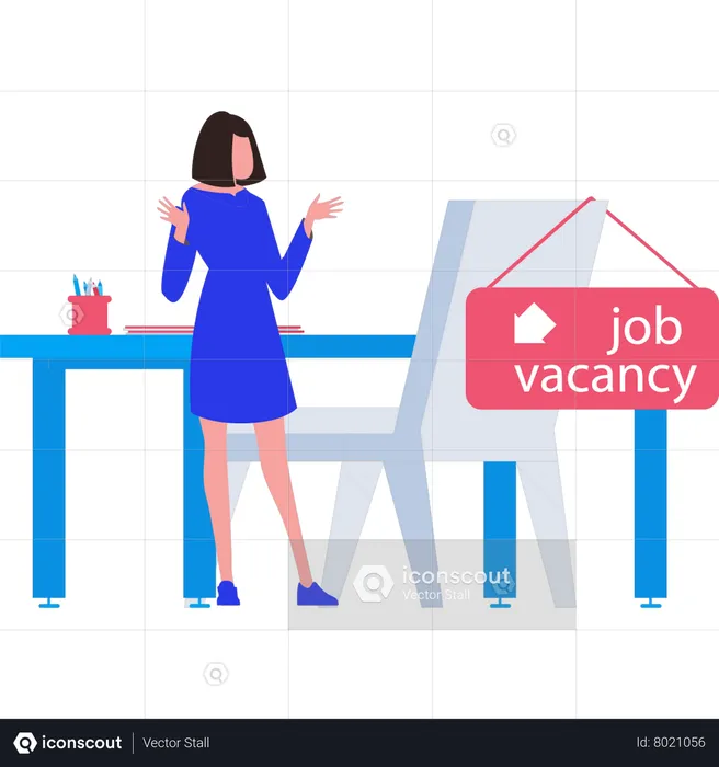 Girl looking at job vacancy  Illustration