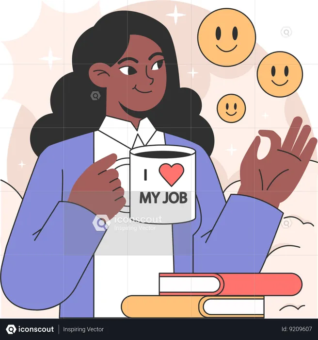Girl love her job  Illustration