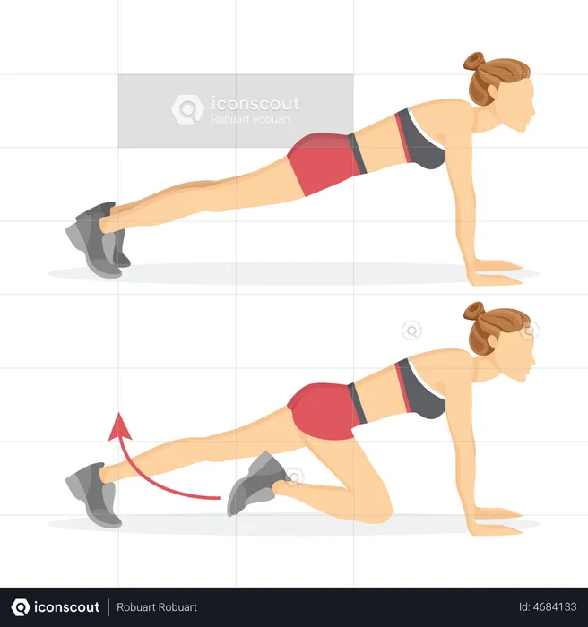 Girl Lower running exercise  Illustration