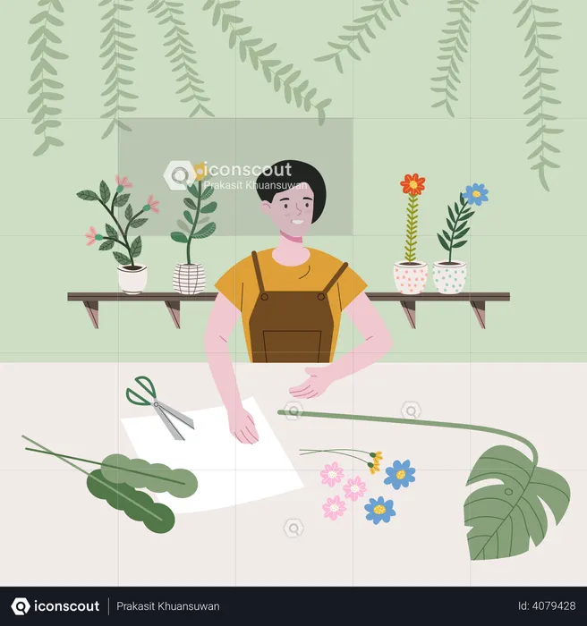 Girl making bokeh  Illustration