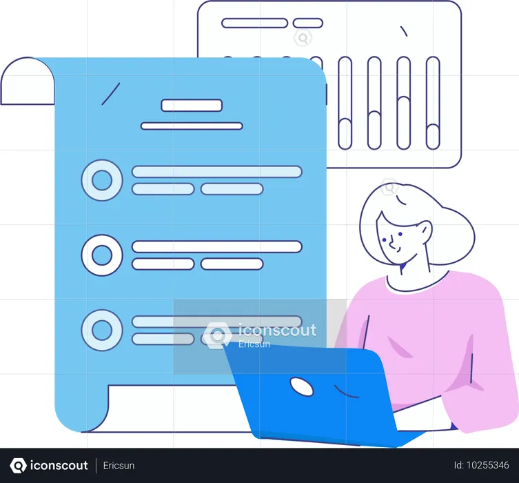 Girl making business Strategy  Illustration