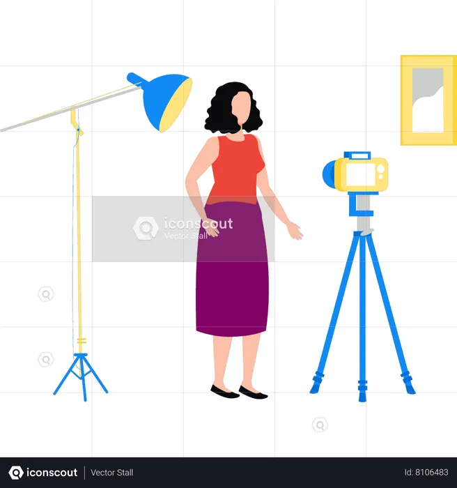Girl making content videos  Illustration