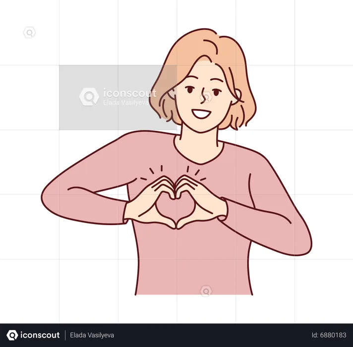 Girl making self love  Illustration