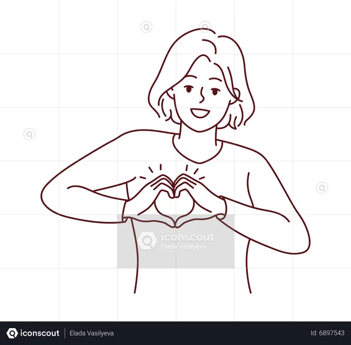 Girl making self love  Illustration