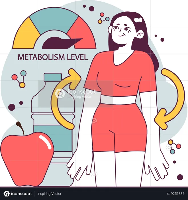 Girl measuring Metabolic level  Illustration