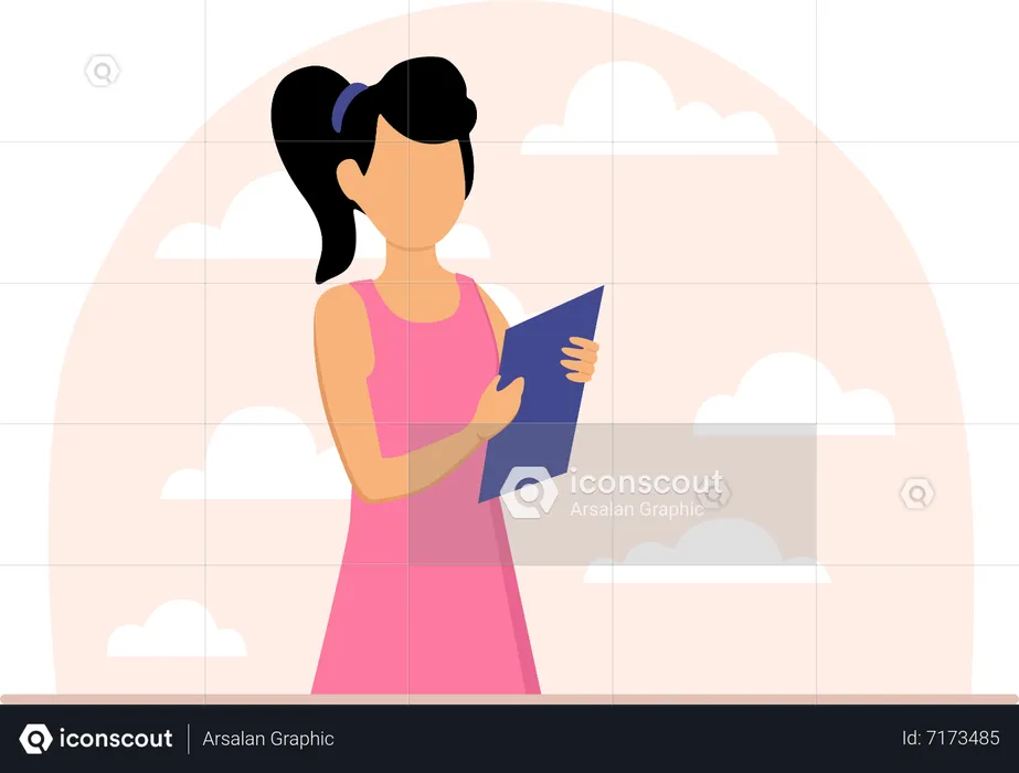 Girl on vacation  Illustration