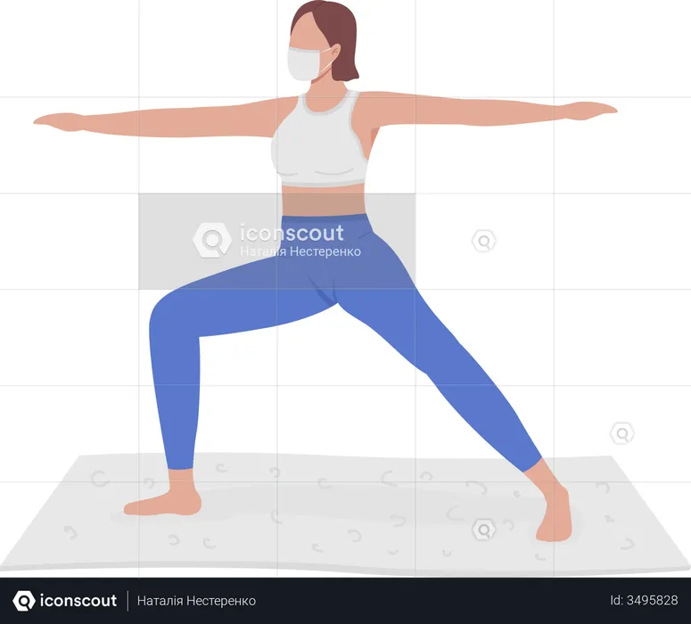 Girl participating in yoga session  Illustration