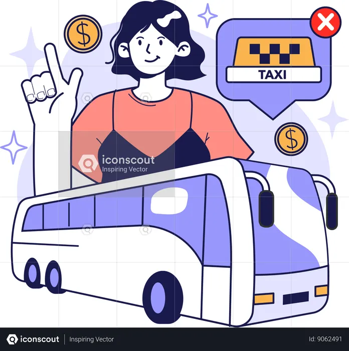 Girl paying vehicle tax  Illustration