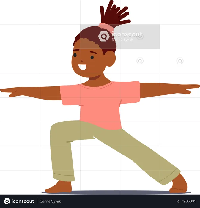 Girl Peacefully Practicing Yoga  Illustration