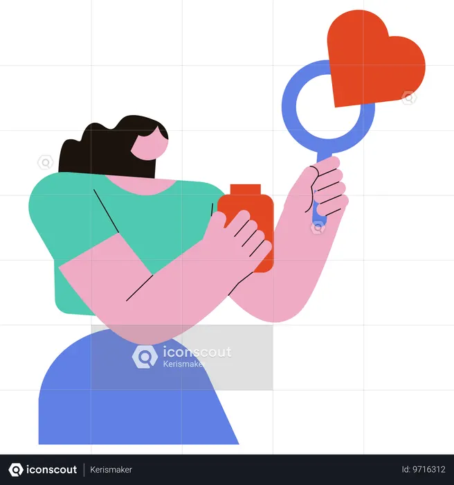 Girl Play With Love  Illustration