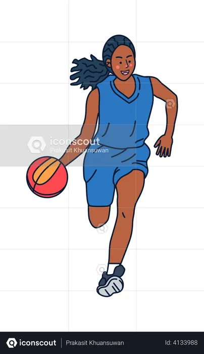 Girl playing Basketball  Illustration