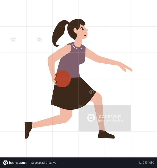 Girl playing bowling  Illustration