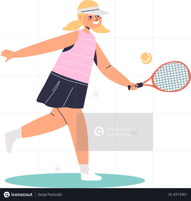 Girl playing tennis  Illustration