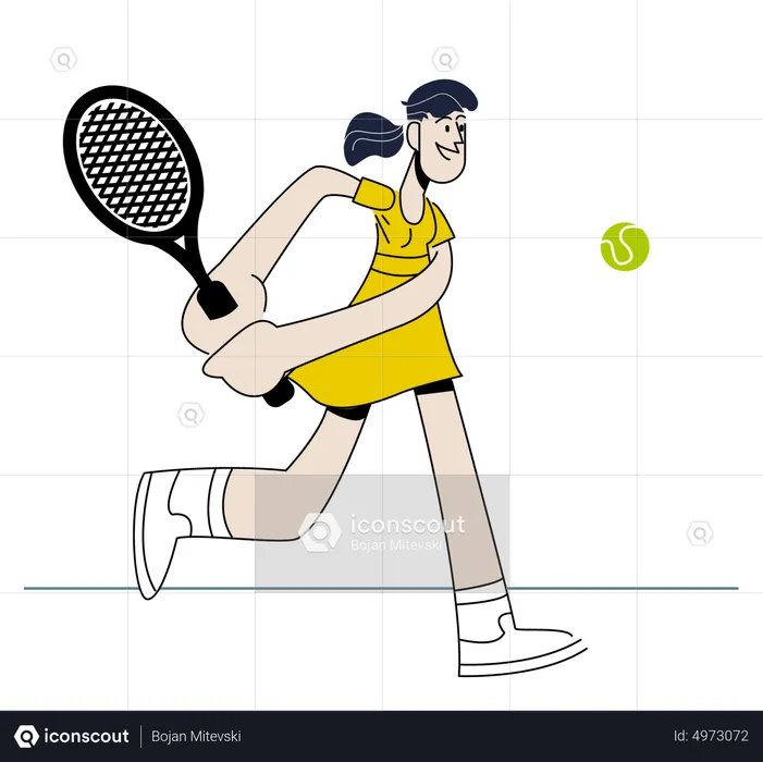 Girl playing Tennis  Illustration
