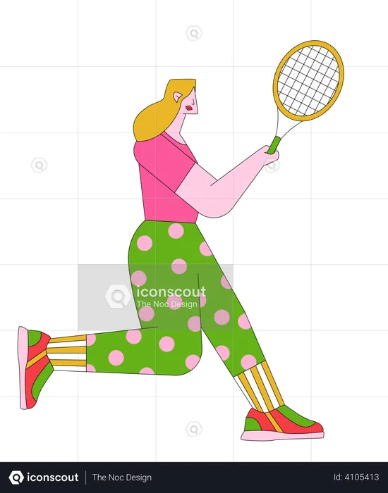 Girl playing Tennis  Illustration