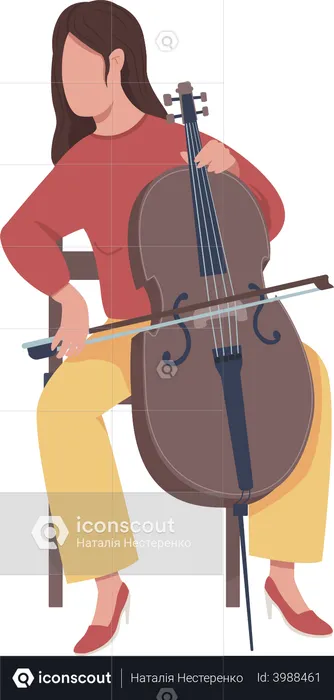 Girl Playing violin  Illustration
