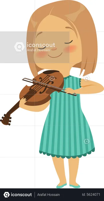 Girl playing violin  Illustration