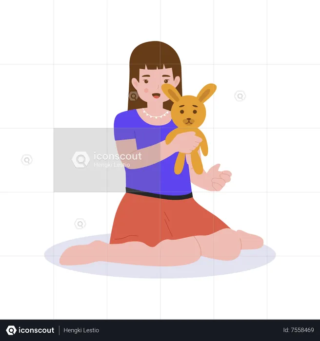 Girl playing with sift toy  Illustration