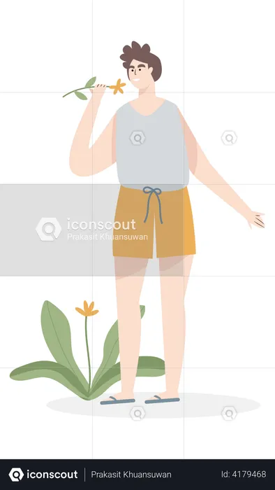 Girl plucking lower  Illustration