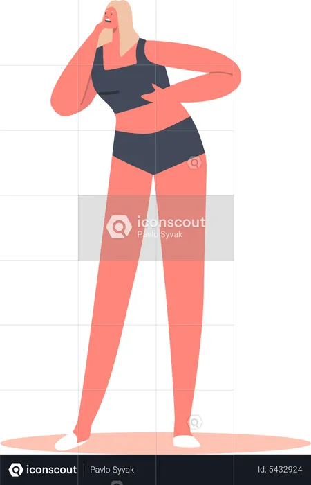 Girl Posing in Bikini  Illustration